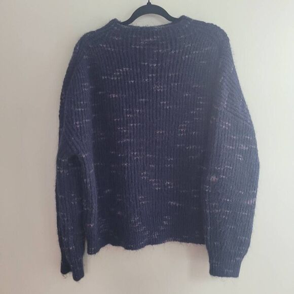 Anthropologie Varley albion dalmation knit cropped balloon sleeve sweater oversi - Picture 3 of 11